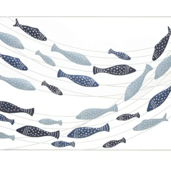 Decoratiune de perete Pesci, Mauro Ferretti, 96.5x61 cm, fier, multicolor imagine