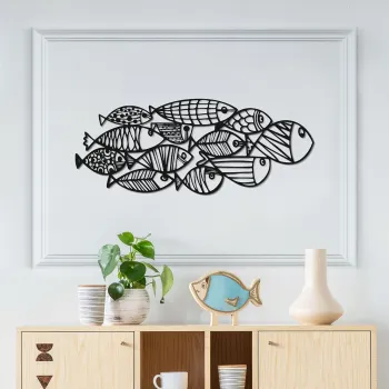 Decoratiune de perete, Pez-1, Metal, Grosime: 1,2 mm, Negru imagine