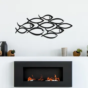 Decoratiune de perete, Pez-2, Metal, Grosime: 1,2 mm, Negru imagine