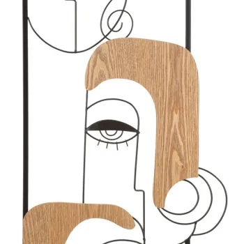 Decoratiune de perete Picassy, Mauro Ferretti, 38x89.5 cm, fier/MDF, negru/maro imagine