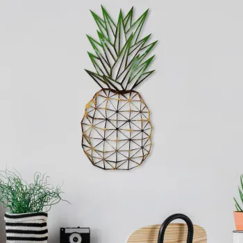 Decoratiune de perete, Pineapple 223, Latime: 56 cm Inaltime: 24 cm Adancime: 1,5 cm, Multicolor imagine