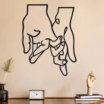 Decoratiune de perete, Pinky Love, Metal, Dimensiune: 58 x 76 cm, Negru imagine