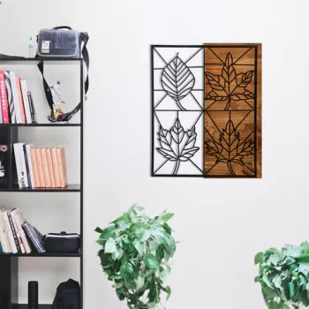Decoratiune de perete, Planet, Metal, Cadru: 100% LEMN (grosime: 3 cm), Negru imagine