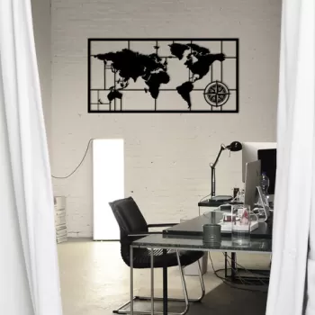 Decoratiune de perete, Ritorno, Metal, Dimensiune: 121 x 60 cm, Negru imagine