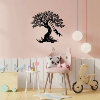 Decoratiune de perete, Rock?ng G?rl, Metal, Dimensiune: 73 x 70 cm, Negru imagine