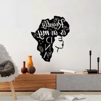 Decoratiune de perete, Royalty Is In My Dna, Metal, Dimensiune: 58 x 70 cm, Negru imagine