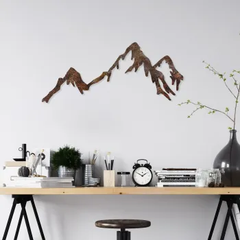 Decoratiune de perete, Rusty Mountain, Dimensiune: 45 x 70 cm, Maro antichizat imagine