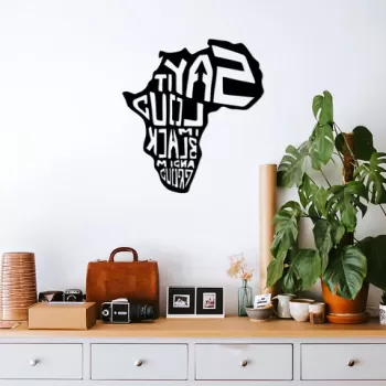 Decoratiune de perete, Say It Loud ?'M Black And Ground, Metal, Dimensiune: 42 x 46 cm, Negru imagine