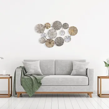 Decoratiune de perete, Saye 5, Metal, Dimensiune: 84 x 10 x 63 cm, Multicolor imagine