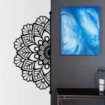 Decoratiune de perete, Saye, Metal, Dimensiune: 160 x 71 cm, Negru imagine