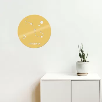 Decoratiune de perete, Scorrp?o Horoscope, Metal, Dimensiune: 48 x 48 cm, Auriu imagine