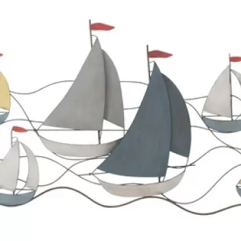 Decoratiune de perete Sea, Mauro Ferretti, 114.5x62.5 cm, fier, multicolor imagine