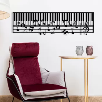 Decoratiune de perete, Selection, Metal, 70 x 30 cm, Negru imagine