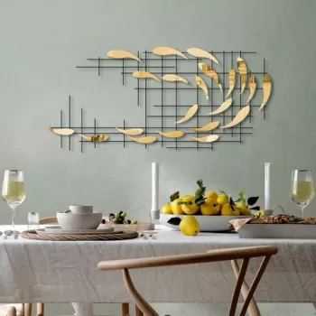 Decoratiune de perete, Sheen, Metal, Latime: 100 cm / Inaltime: 45 cm / Adancime: 4 cm, Multicolor imagine