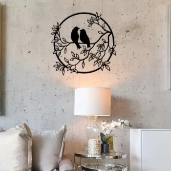 Decoratiune de perete, Sirayet, Metal, Dimensiune: 49,5 x 48 cm, Negru imagine
