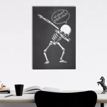 Decoratiune de perete, Skeleton 1, Metal, Dimensiune: 45 x 70 cm, Negru imagine