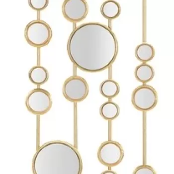 Decoratiune de perete Small Mirros, Mauro Ferretti, 35.5x90 cm, fier, auriu imagine