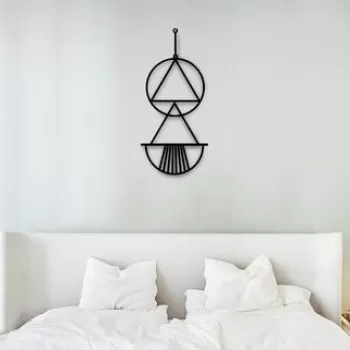 Decoratiune de perete, Soyut Aksesuar, Metal, 30 x 70 cm, Negru imagine