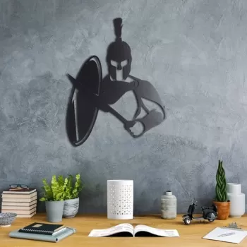 Decoratiune de perete, Sparta, Metal, Dimensiune: 38 x 49 cm, Negru imagine