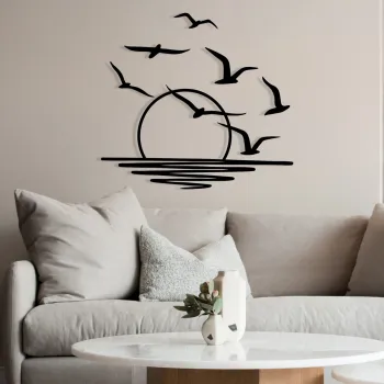 Decoratiune de perete, Spiaggia, Dimensiuni: 115 x 49 cm, Negru imagine