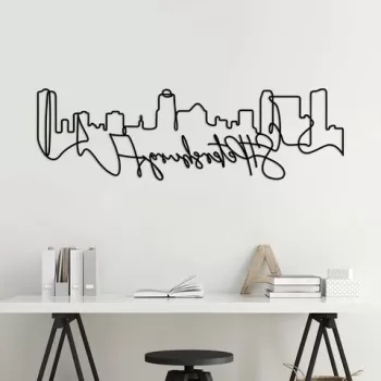 Decoratiune de perete, St.Petersburg, Metal, Grosime: 2 mm, Negru imagine