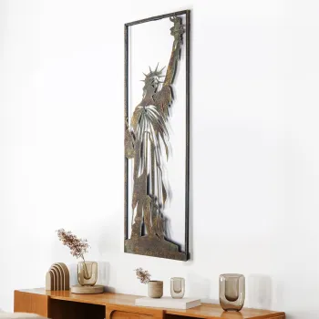 Decoratiune de perete, Statue of Liberty, Metal, Grosime: Tabla metalica 1,2 mm, Vintage imagine