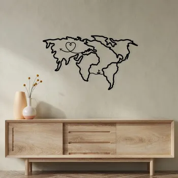 Decoratiune de perete, Stella, Dimensiuni: 65 x 38 cm, Negru imagine
