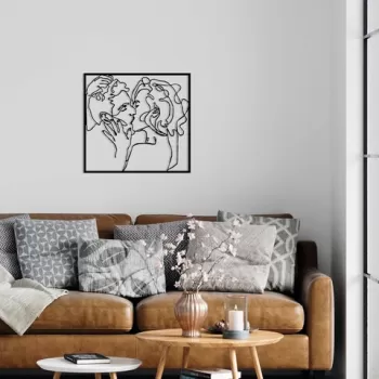 Decoratiune de perete, Stonehenge, Metal, Dimensiune: 64 x 60 cm, Nuc negru imagine