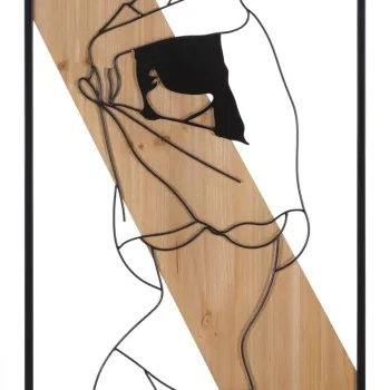 Decoratiune de perete Strip -A, Mauro Ferretti, 50x90 cm, fier/MDF, negru/maro imagine