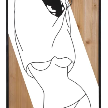 Decoratiune de perete Strip -B, Mauro Ferretti, 50x90 cm, fier/MDF, negru/maro imagine