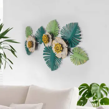 Decoratiune de perete, Sueno, Metal, Dimensiuni: 80 x 6 x 55 cm, Multicolor imagine