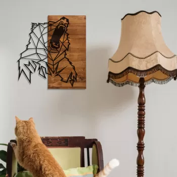Decoratiune de perete, Sundown, Metal, Cadru: 100% LEMN (grosime: 3 cm), Nuc negru imagine