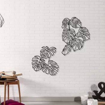 Decoratiune de perete, Suret, Metal, 68 x 93 cm, Negru imagine