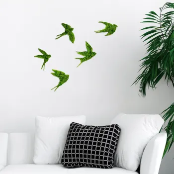 Decoratiune de perete, Swallows, 19 x 18 cm, Verde imagine
