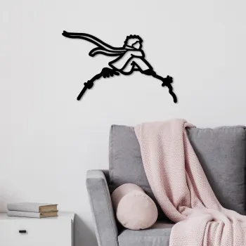 Decoratiune de perete, The Little Prince 2, Dimensiuni: 63 x 40 cm, Negru imagine