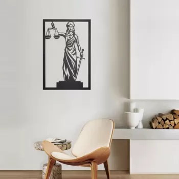 Decoratiune de perete, Themis, Metal, Dimensiune: 40 x 60 cm, Negru imagine