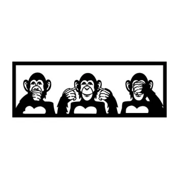 Decoratiune de perete, Three Monkeys - M, Tanelorn, 70x25 cm, metal imagine