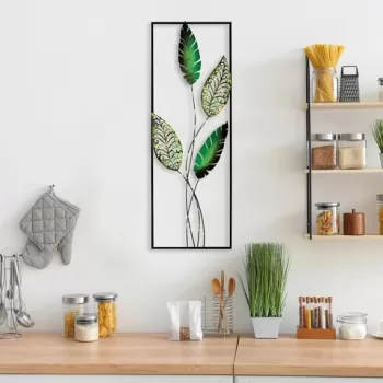 Decoratiune de perete, Timeyi 3, Metal, Dimensiune: 32 x 90 cm, Multicolor imagine