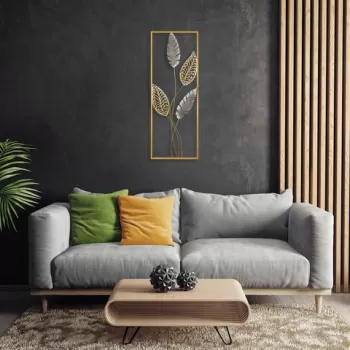 Decoratiune de perete, Timeyi, Metal, Dimensiune: 32 x 90 x 5 cm, Multicolor imagine