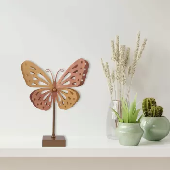 Decoratiune de perete, Timsal, Metal, Dimensiune: 28 x 7 x 37 cm, Negru imagine