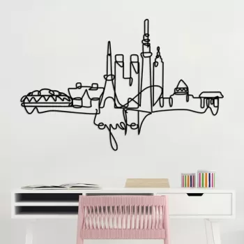 Decoratiune de perete, Tokyo, Metal, Grosime: 2 mm, Negru imagine