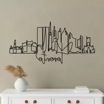 Decoratiune de perete, Toronto, Metal, Grosime: 2 mm, Negru imagine