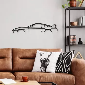 Decoratiune de perete, Toyota Supra Silhouette, Metal, 70 x 15 cm, Negru imagine