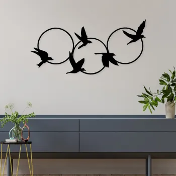 Decoratiune de perete, Tranquila, Dimensiuni: 68,5 x 32,5 cm, Negru imagine