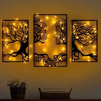 Decoratiune de perete, Tree Person 499, Dimensiuni: 71 x 116 cm, Negru imagine