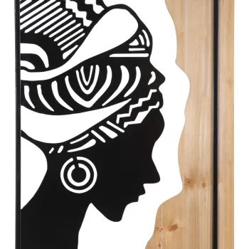 Decoratiune de perete Tribal, Mauro Ferretti, 53x80 cm, fier/MDF, negru/maro imagine