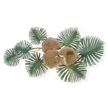 Decoratiune de perete Tropical Leaves, Versa, 88.9x48.3 cm, metal imagine