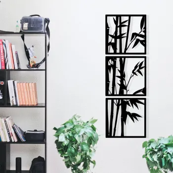 Decoratiune de perete, Tuyunju, Dimensiuni: 36 x 110 cm, Negru imagine