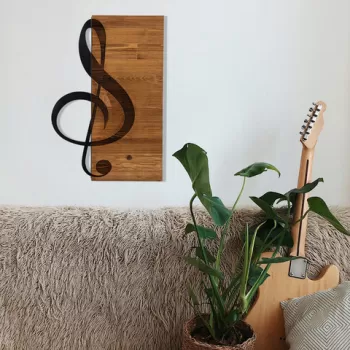 Decoratiune de perete, Uccello, Metal, Cadru: 100% LEMN (grosime: 3 cm), Negru imagine