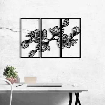 Decoratiune de perete, Utopya, Metal, 98 x 65 cm, Negru imagine